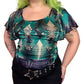 Y2K Baby Phat Sparkly Leafy Print Top (XL)