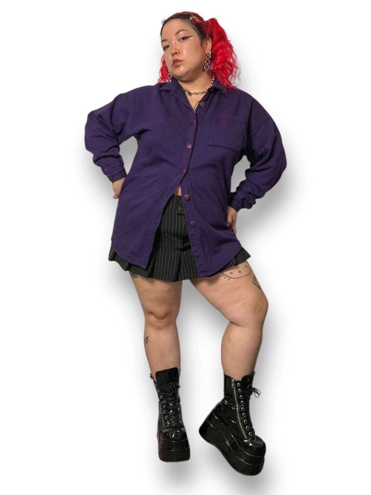 90’s/Y2K Heaven Purple Button Down Shirt (L)