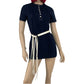 70’s Butte Knit Navy Blue Retro Mini Dress (S)