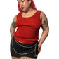 90’s/Y2K XXist Red Sparkly Knit Tank Top (XL/2X)