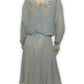Vintage Gray Periwinkle Chiffon Dress (S/M)