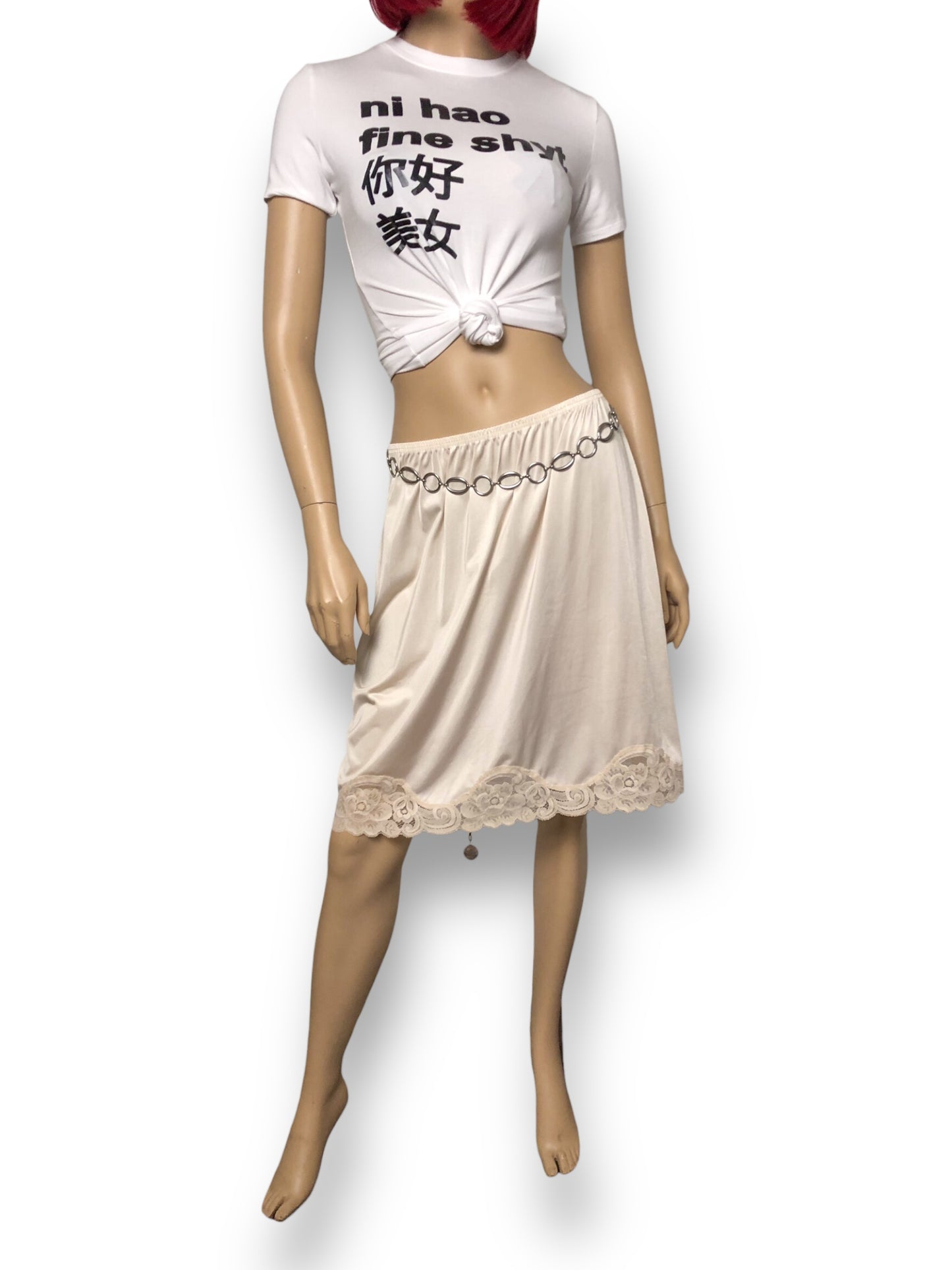 60’s/70’s Vanity Fair Cream Slip Skirt (M/L)