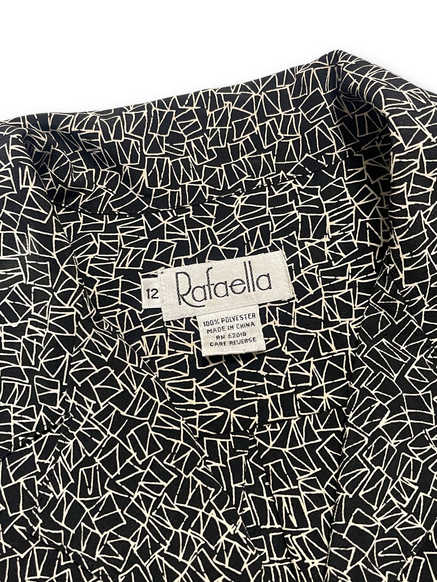 90’s Rafaella Black and White Print Blouse (L/XL)