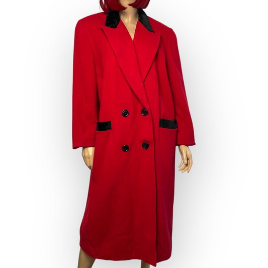 80’s Talbots Red Wool Trench Coat (L)