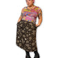90’s Brown Floral Print Skirt (L/XL/1X)
