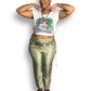 90’s Adrianna Papell Pistachio Green Silk Pants (2X)