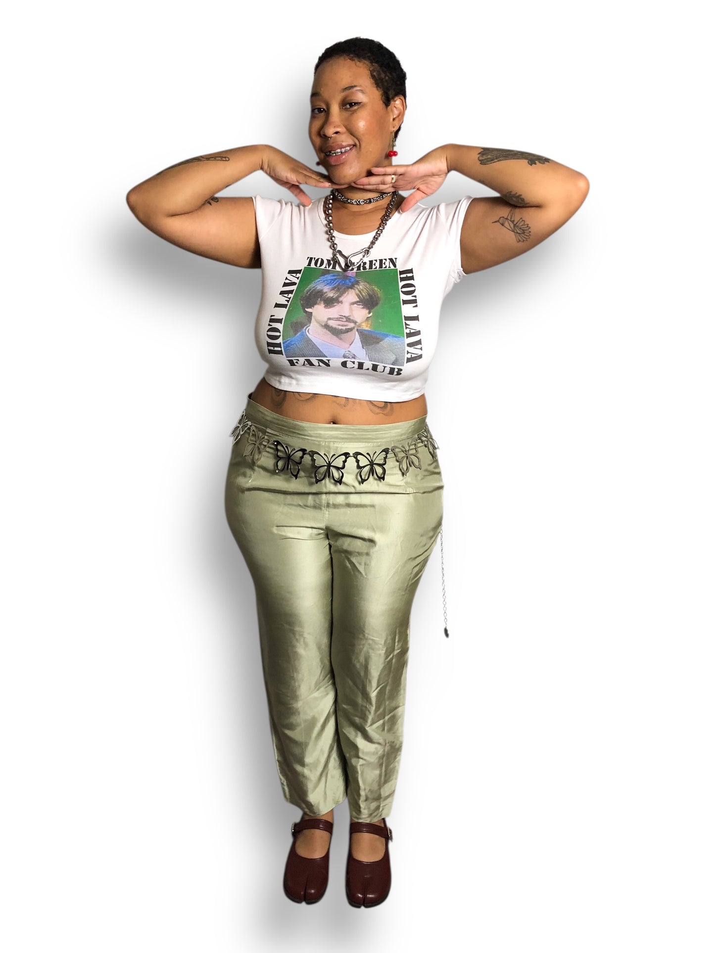 90’s Adrianna Papell Pistachio Green Silk Pants (2X)