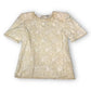 80’s/90’s Laurence Kazan White Floral Beaded Shirt (S)