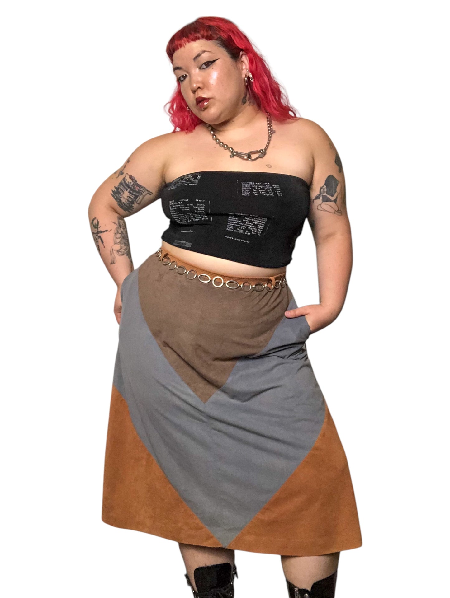 90’s Tumbleweeds Neutral Colorblock Skirt (XL/2X/3X)