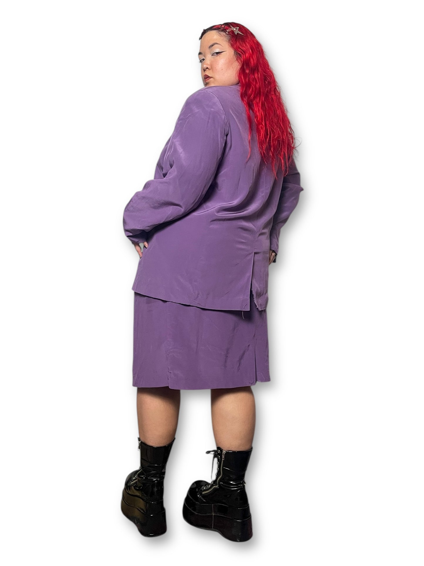 90’s August Max Woman Silk Skirt Suit (3X)