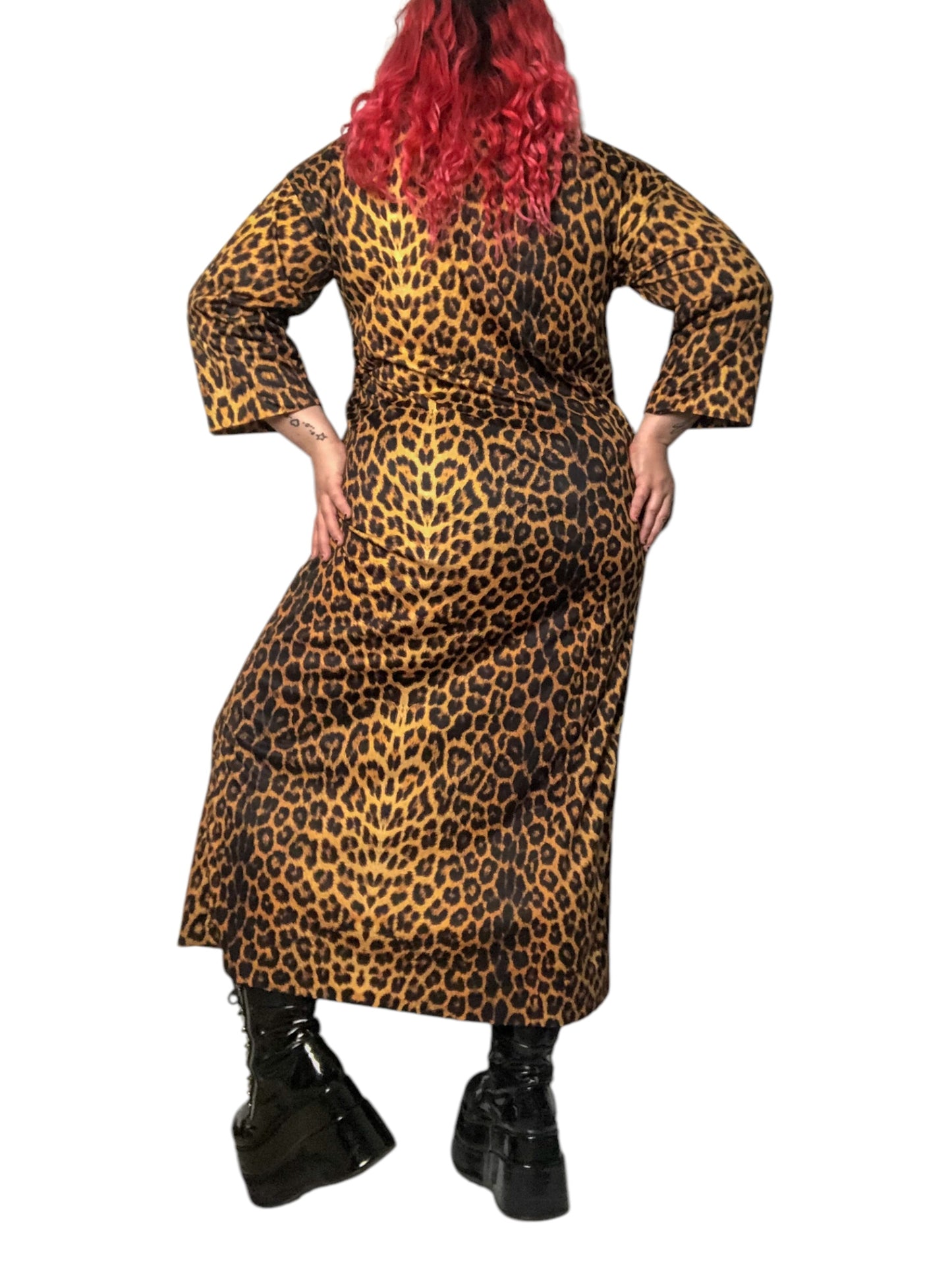 70’s Tiffany Loungewear Leopard Print Maxi Dress (L/XL)