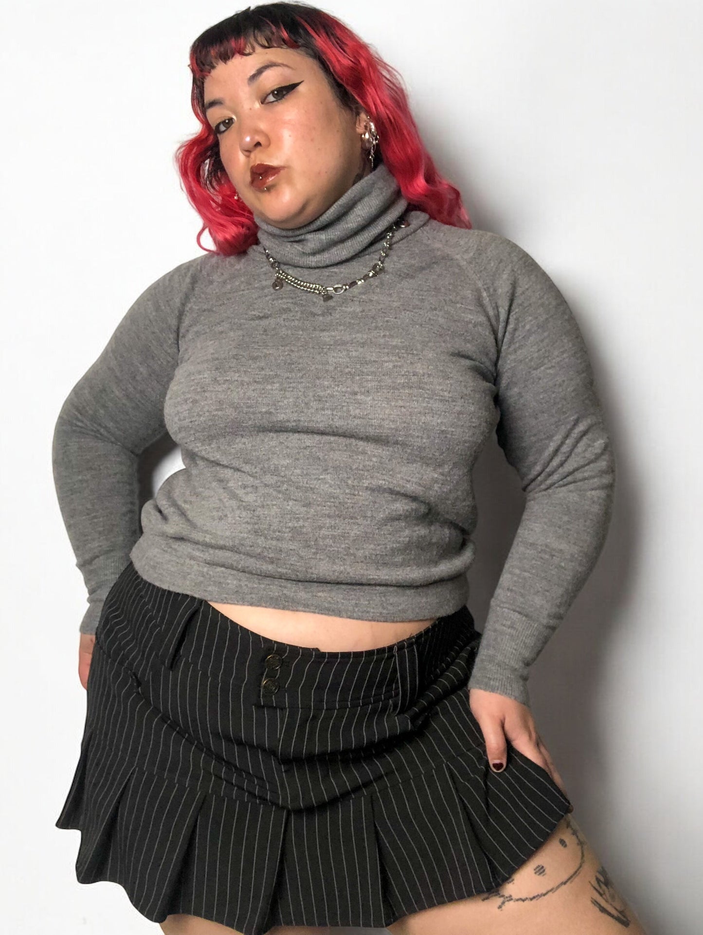 80’s Designers Plus Gray Turtleneck Sweater (L/XL)