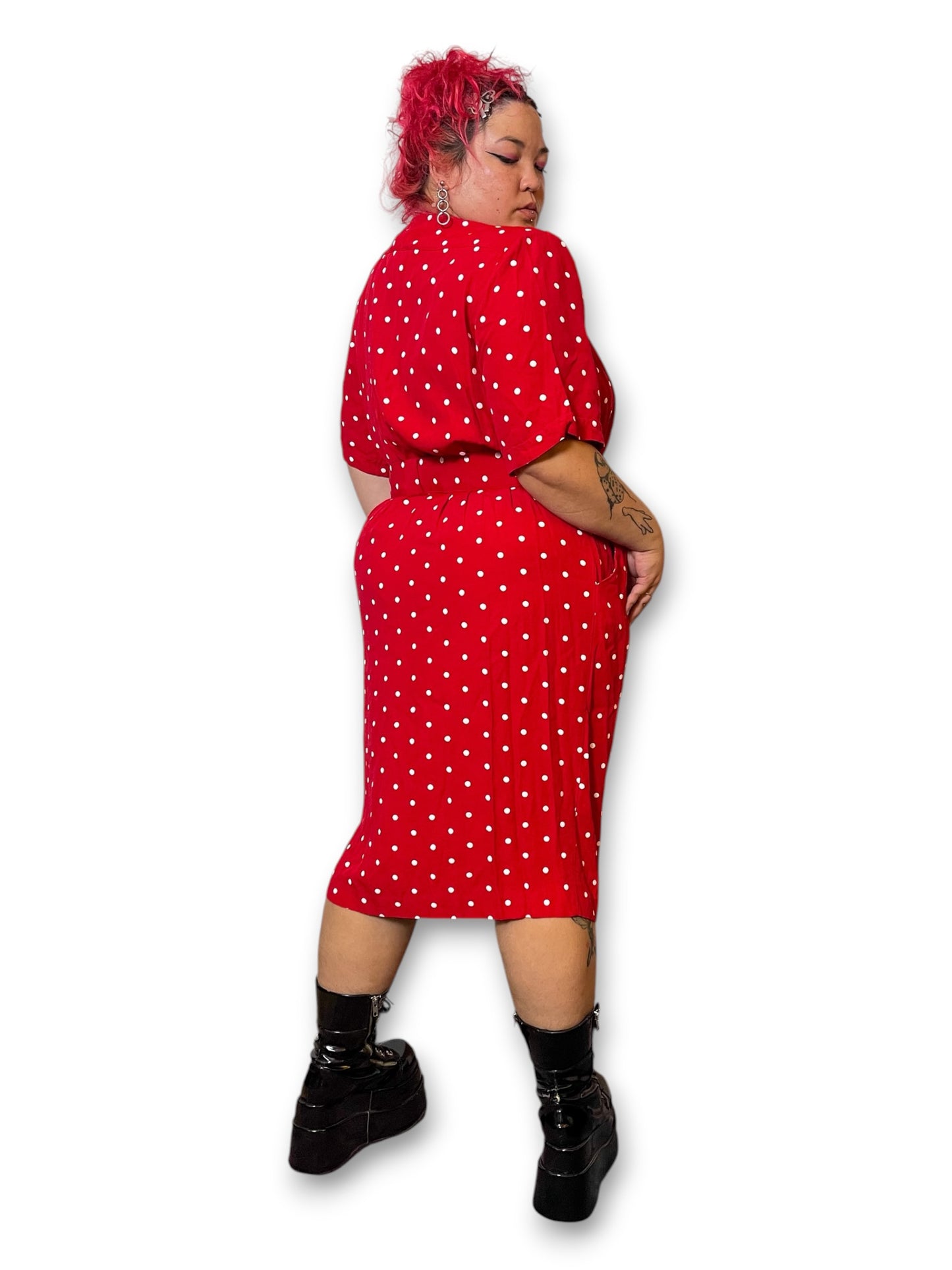 80’s Polka Dot Secretary Dress (2X/3X)