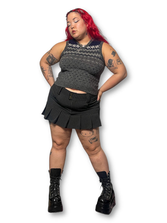 90’s/Y2K Xhilaration Patterned Knit Sweater Vest (L/XL)