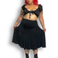 90’s/Y2K Chico’s Travelers Black and White Polka Dot Skirt (L/XL/2X)