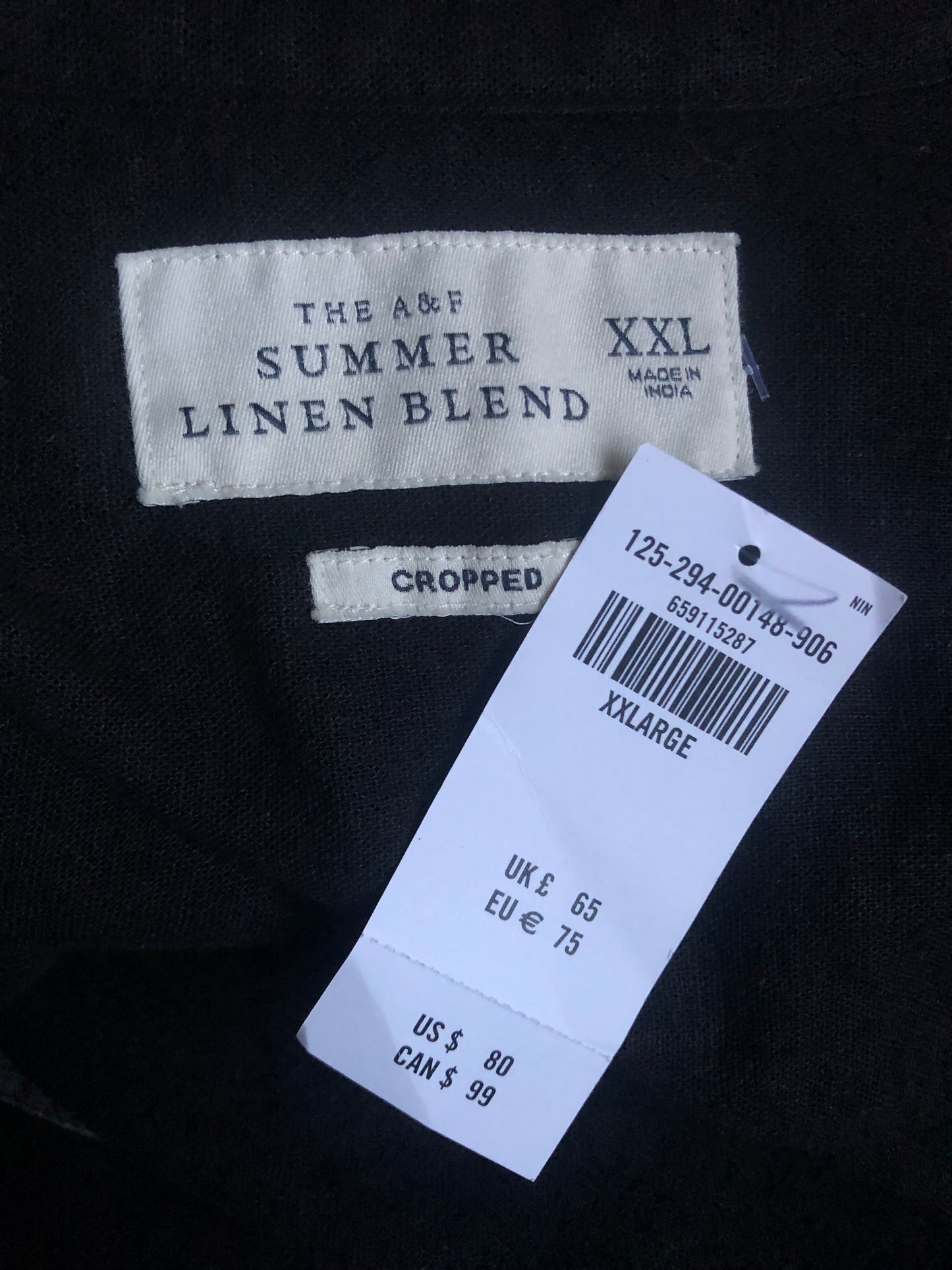 Abercrombie & Fitch Black Embroidered Blouse (3X)