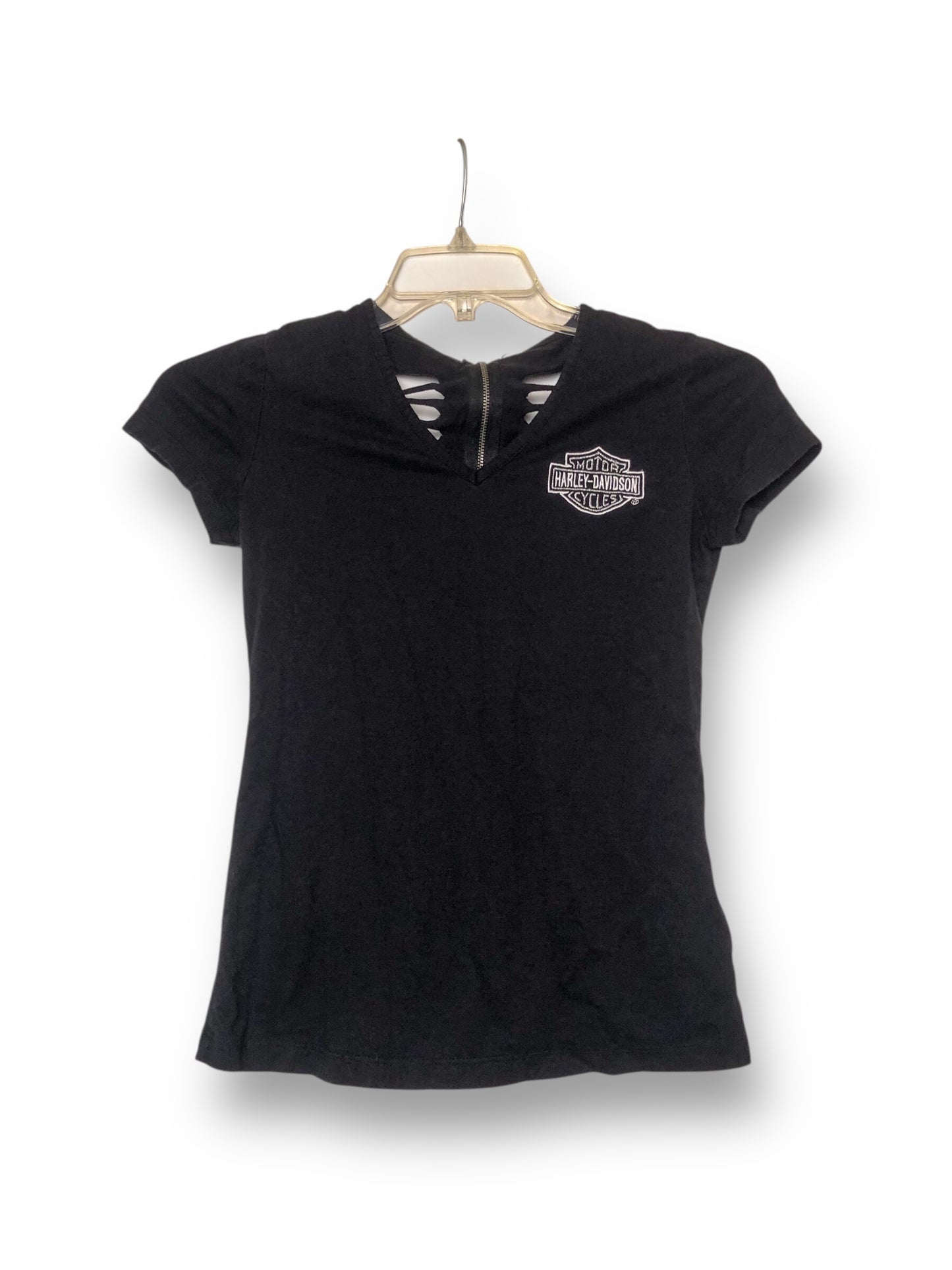 Harley Davidson Black V-Neck Top (S)