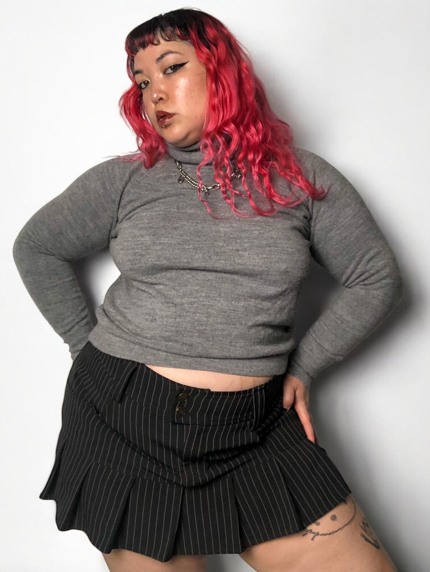 80’s Designers Plus Gray Turtleneck Sweater (L/XL)