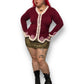 90’s Storybook Knits Burgundy Knit Cardigan Sweater (M/L)