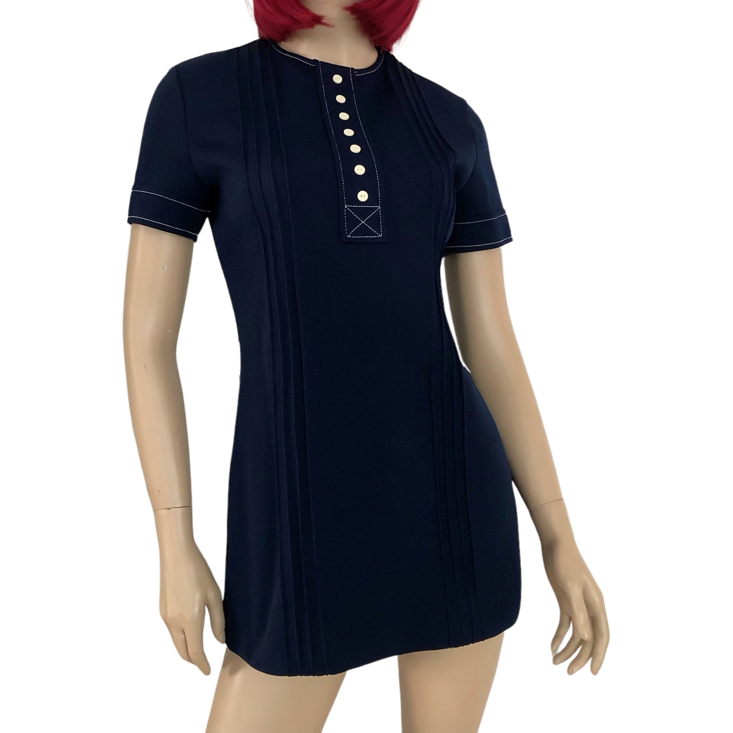 70’s Butte Knit Navy Blue Retro Mini Dress (S)