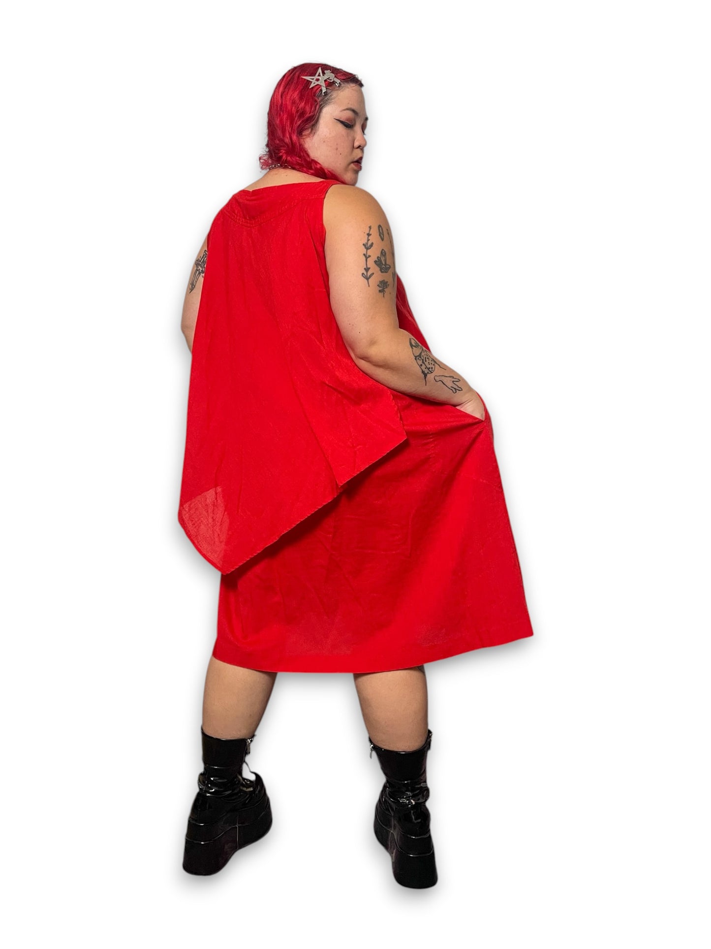 80’s Red Layered Tent Dress (3X)