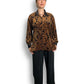 80’s/90’s Lizsport Black and Brown Paisley Velour Shirt (M/L)