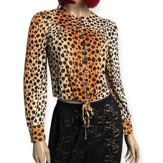 70’s Frank Lee of California Leopard Print Blouse (M)