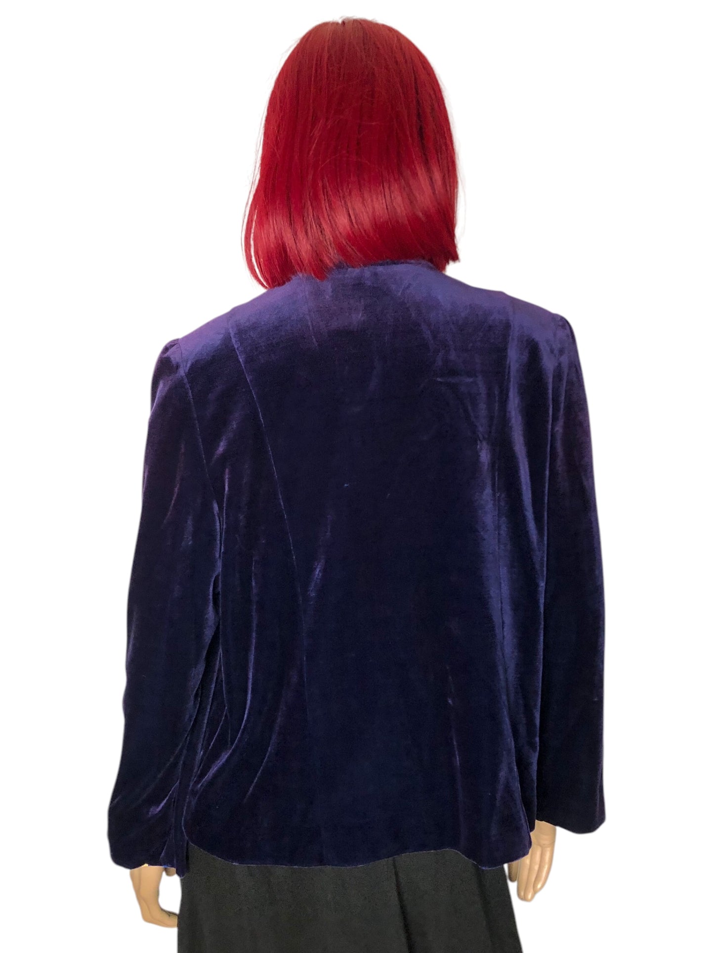 70’s/80’s Miss Accent by Act III Navy Blue Velvet Blazer (L/XL)