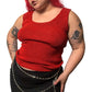 90’s/Y2K XXist Red Sparkly Knit Tank Top (XL/2X)