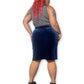 90’s/Y2K Dark Blue Velvet Skirt (L/XL/1X)