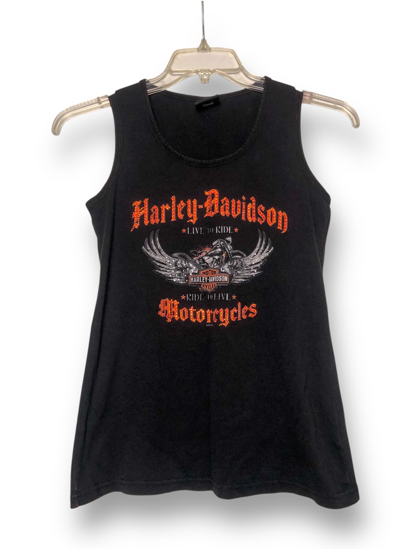Harley Davidson Black Bedazzled Tank Top (M)