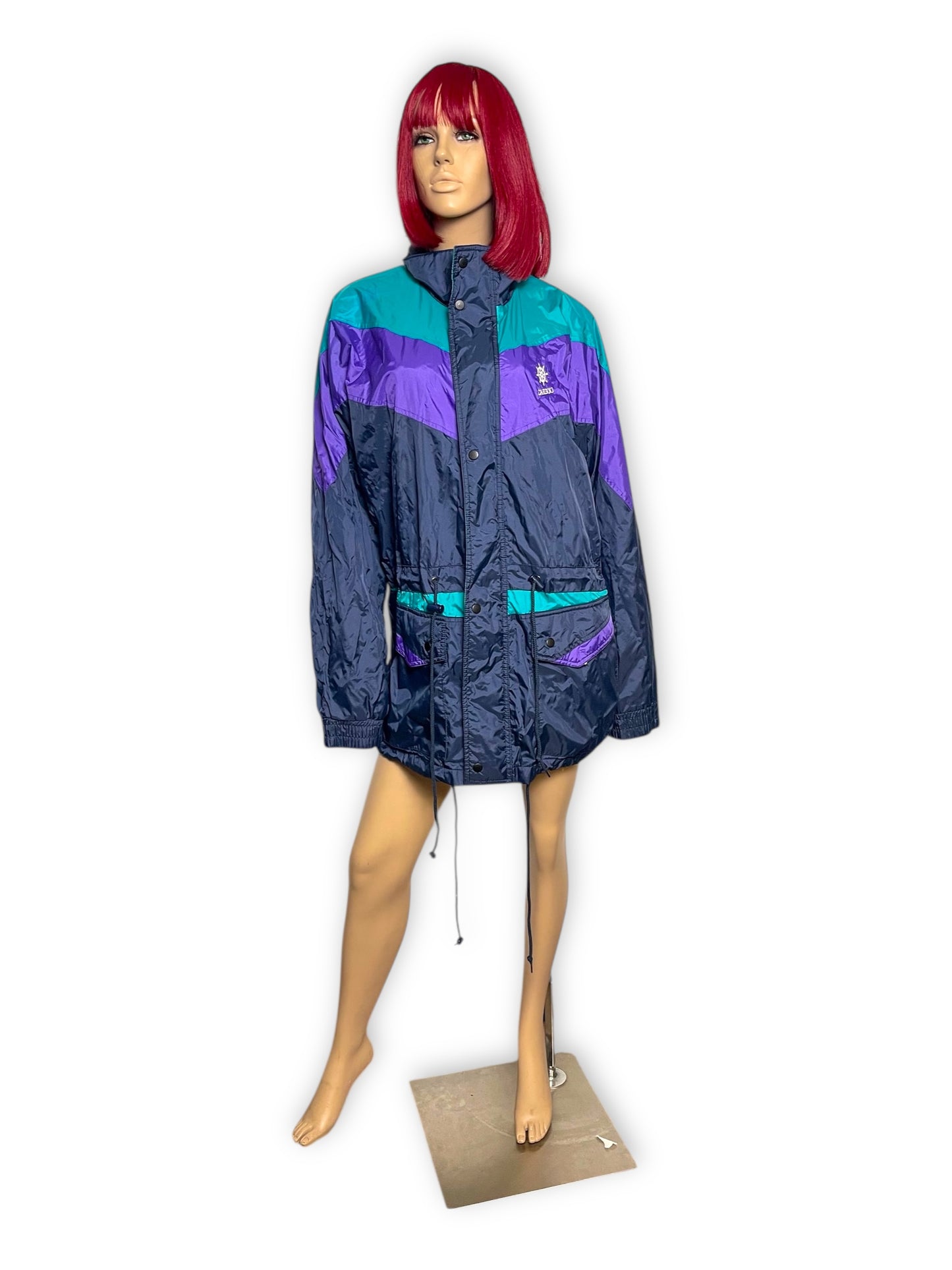 Y2K Sumaggo Navy Blue Windbreaker Jacket (L)
