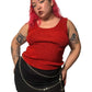 90’s/Y2K XXist Red Sparkly Knit Tank Top (XL/2X)