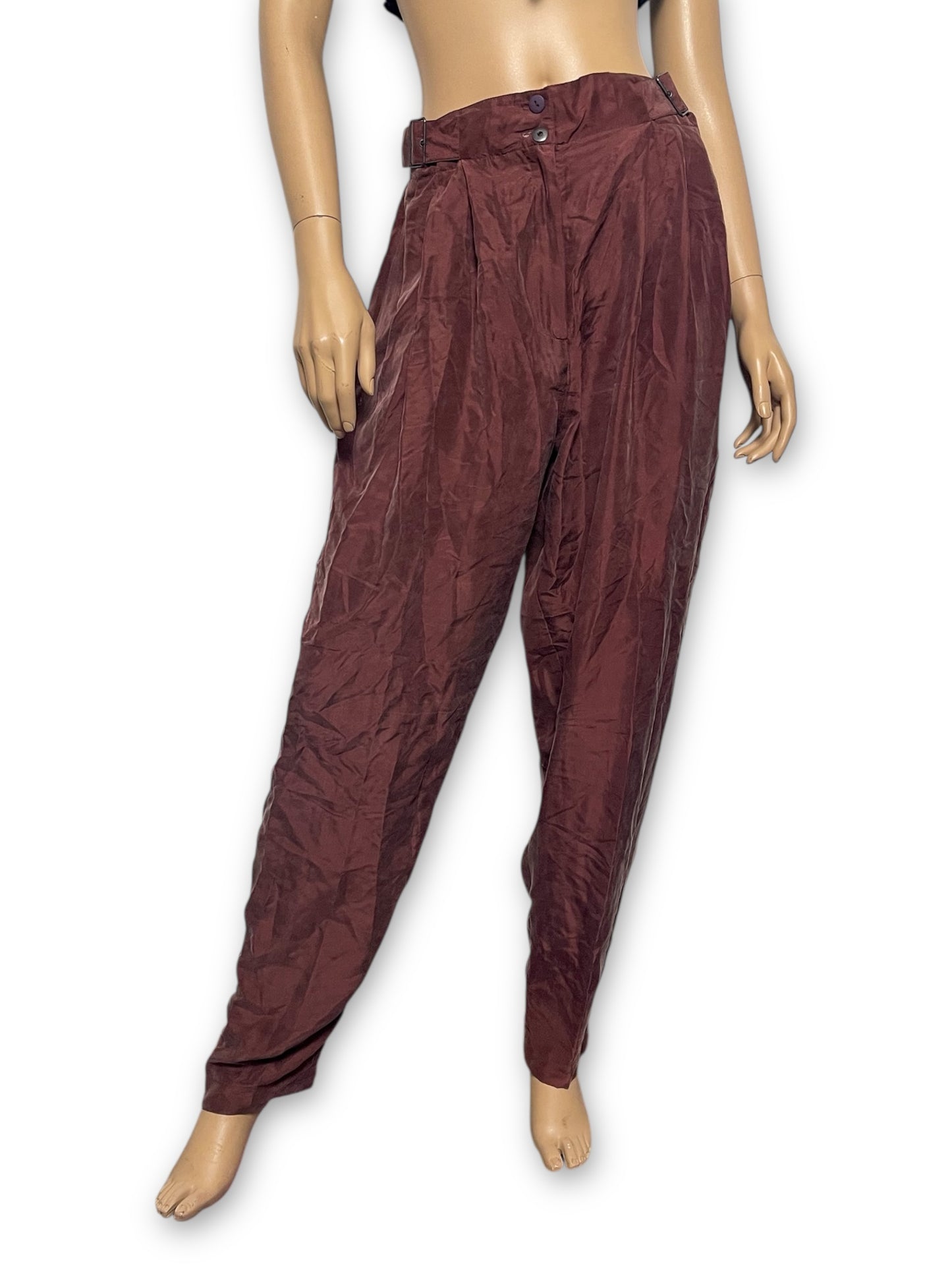 90’s Diane Gilman Brown Silk Pants (L)