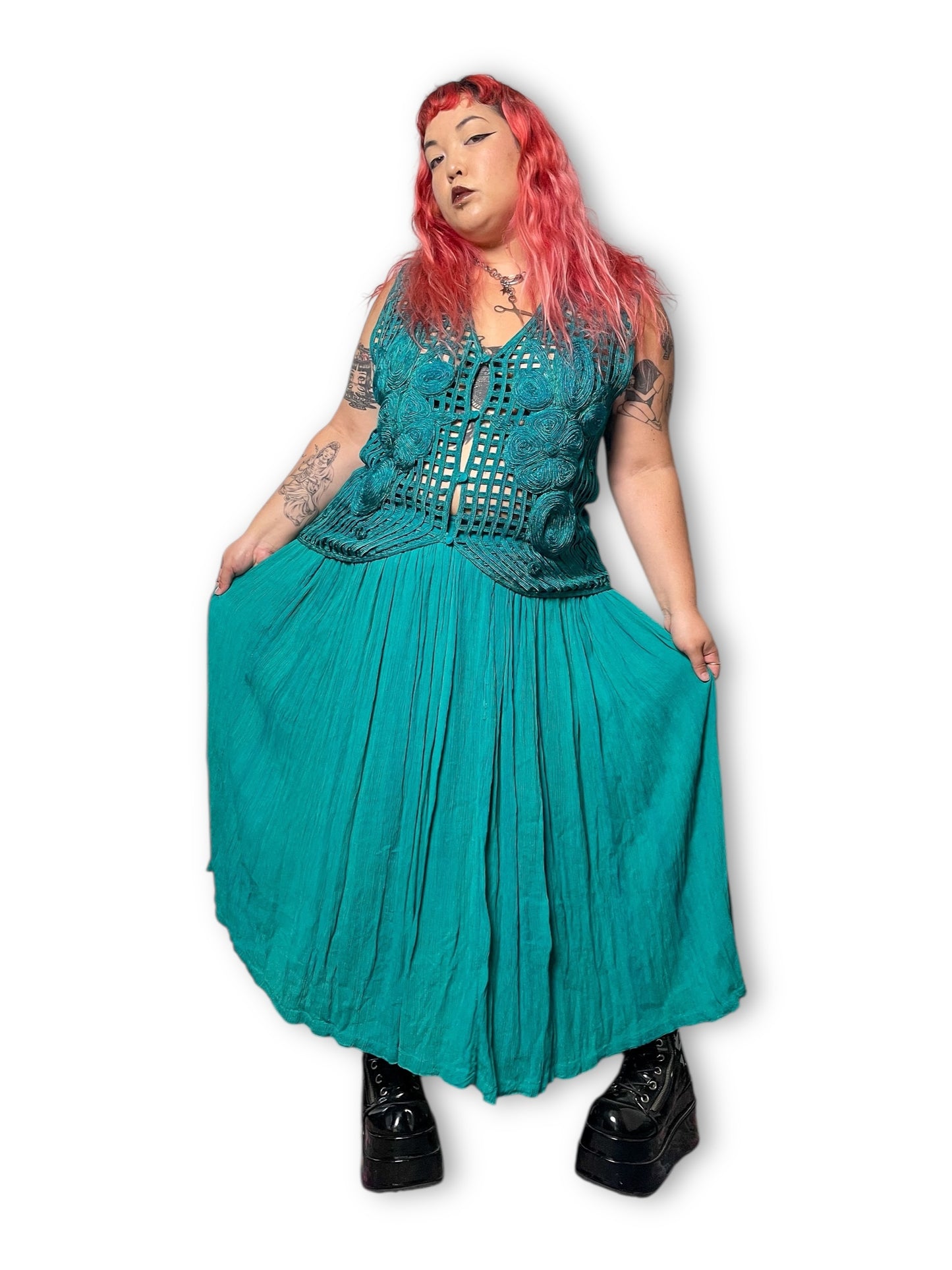 90’s Brownstone Woman Turquoise 2-Piece Set (2X)