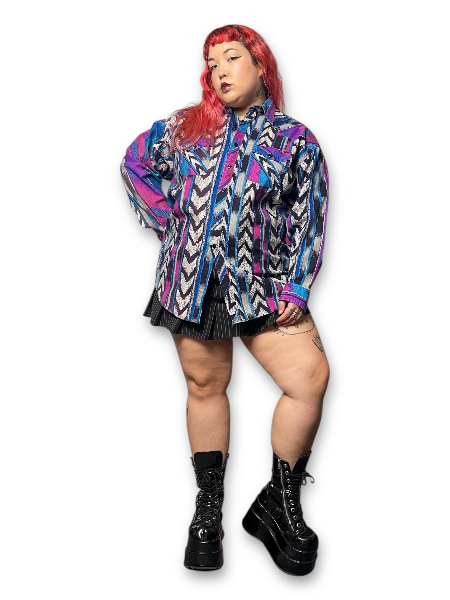 80’s/90’s Sergio Valentino Retro Southwestern Print Button Down Shirt (1X/2X)