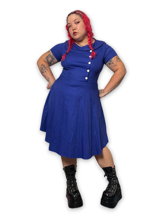 Navy Blue Retro Dress (XL)