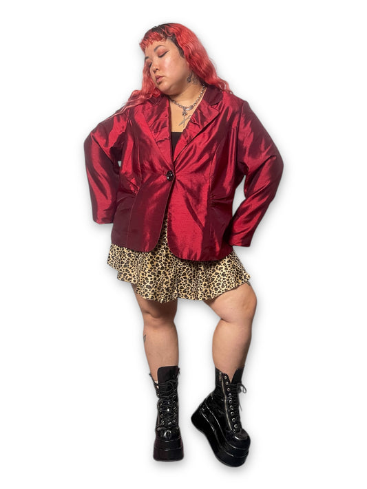 90’s/Y2K Shiny Red Blazer (4X)