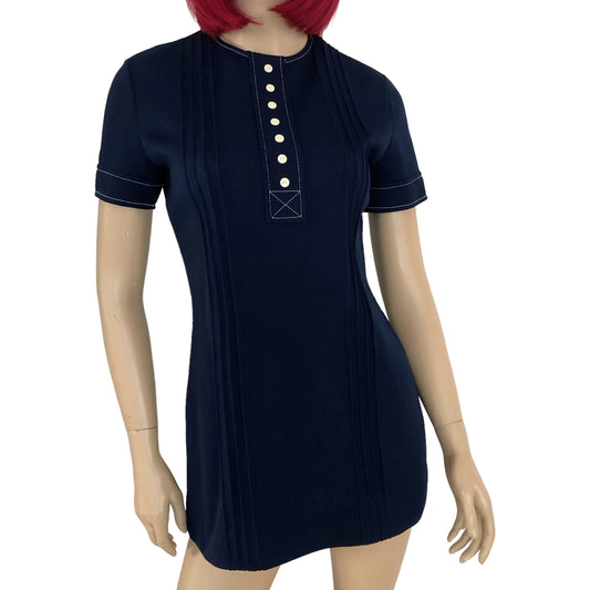 70’s Butte Knit Navy Blue Retro Mini Dress (S)