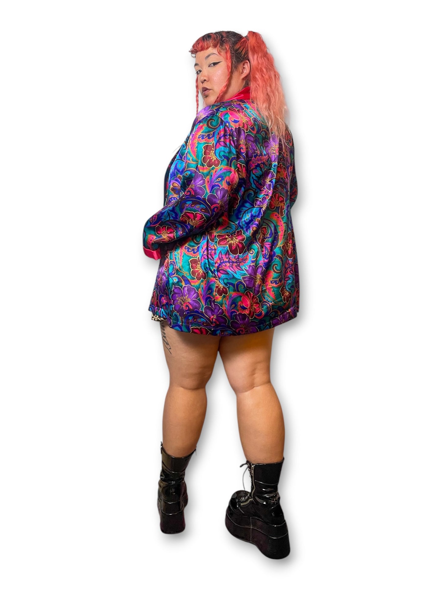 80’s Colorful Retro Print Blazer (XL/1X)