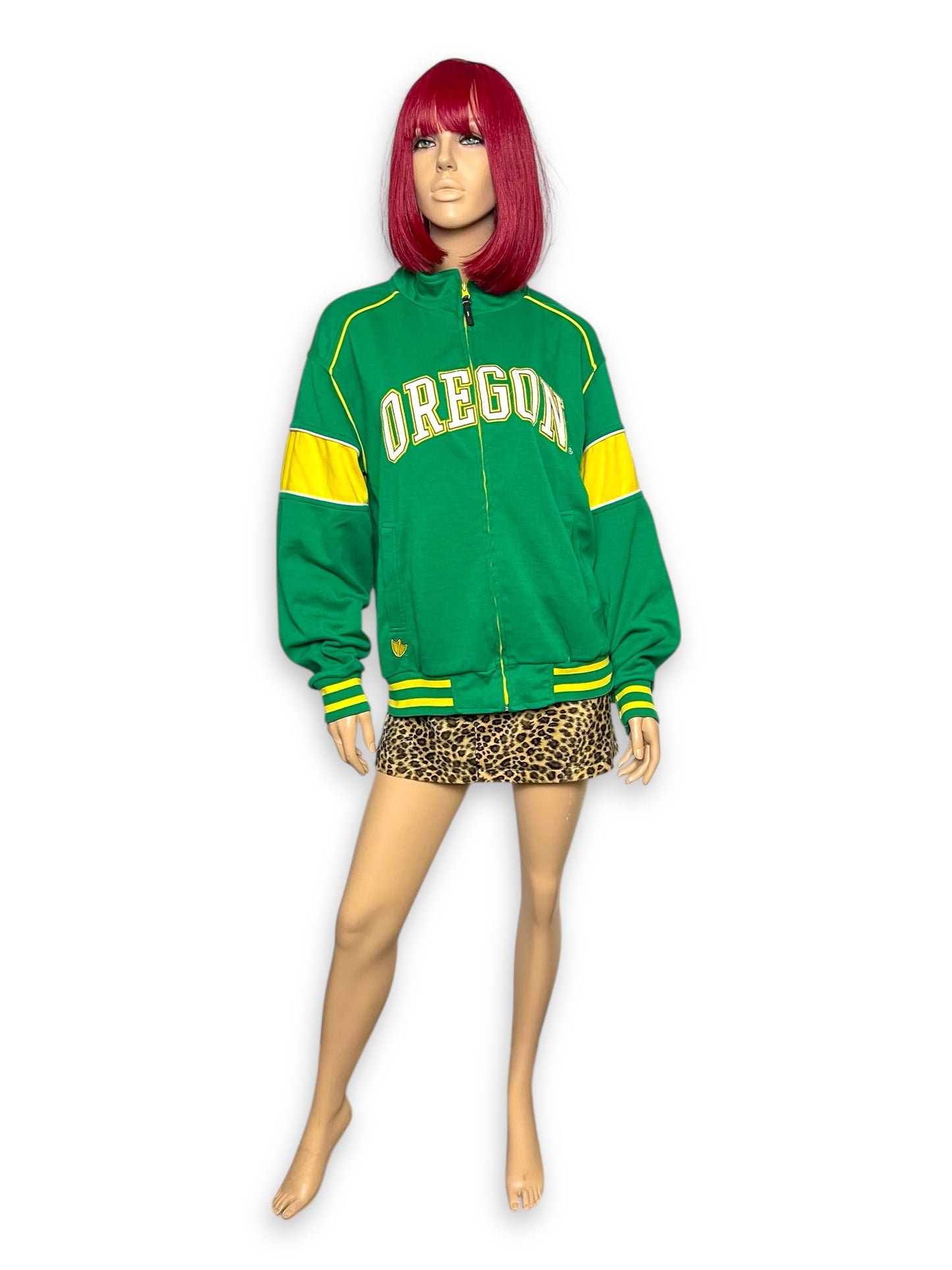 90’s/Y2K Oregon Ducks Green Zip-Up Jacket (L)