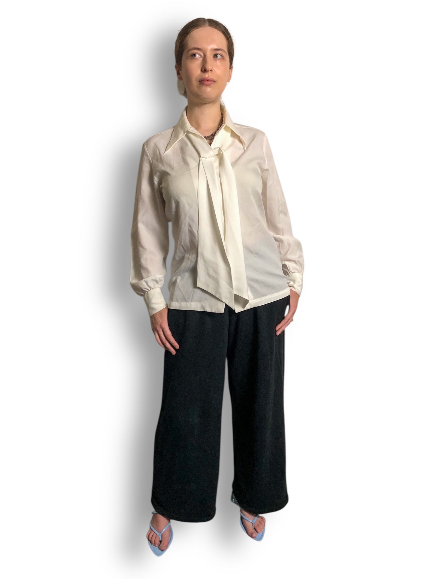 70’s Lady Arrow White Blouse (M/L)