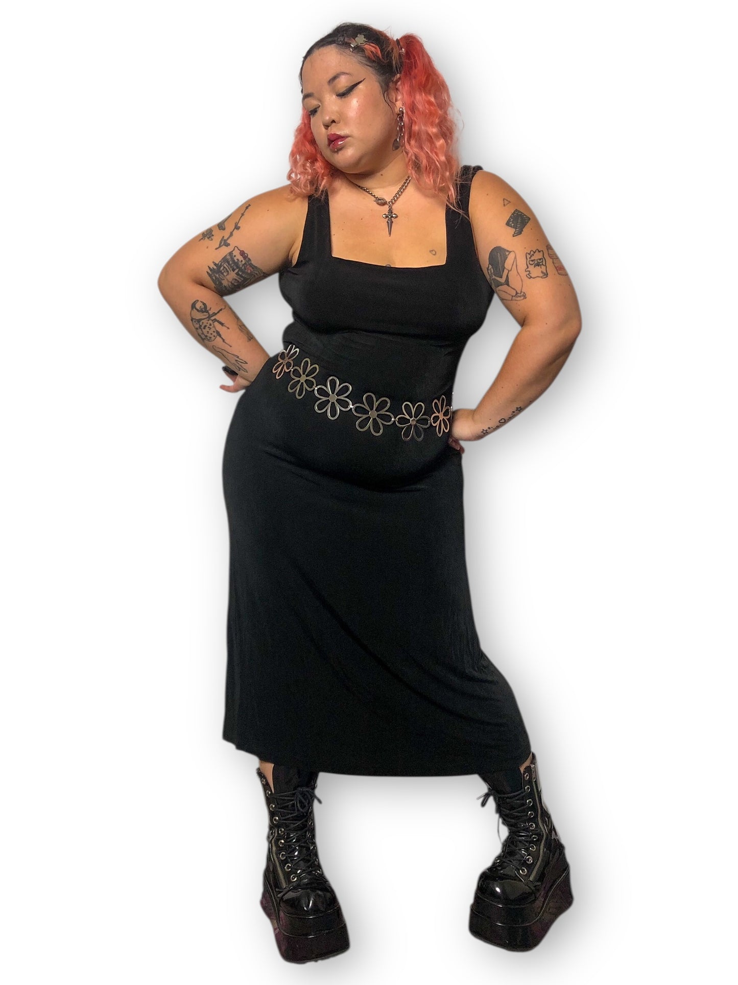 90’s Chico’s Travelers Black Slinky Maxi Dress (XL/2X)