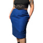 80’s Daniel Niveau Blue and Black Houndstooth Plaid Pencil Skirt (2X)