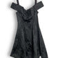 90’s Gunne Sax by Jessica McClintock Black Floral Brocade Cocktail Dress (XXS)