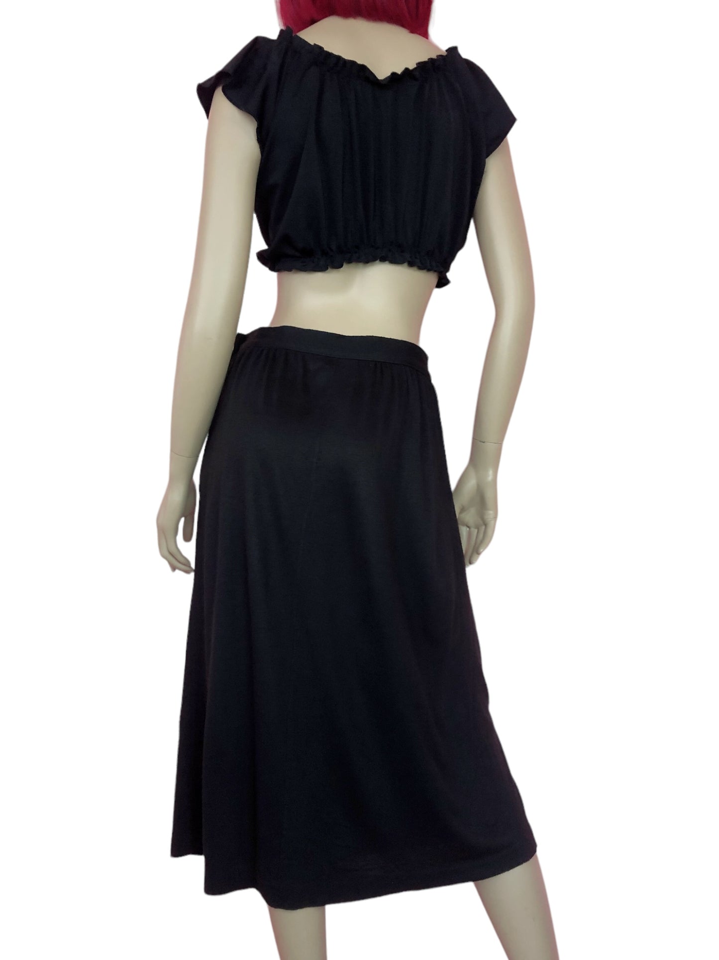 80’s Topics California Black A-Line Skirt (M/L)