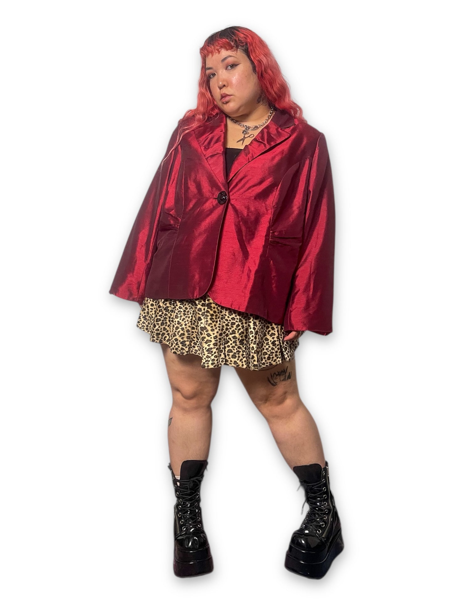 90’s/Y2K Shiny Red Blazer (4X)