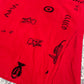 Y2K Red Boho Print Midi Dress (L)