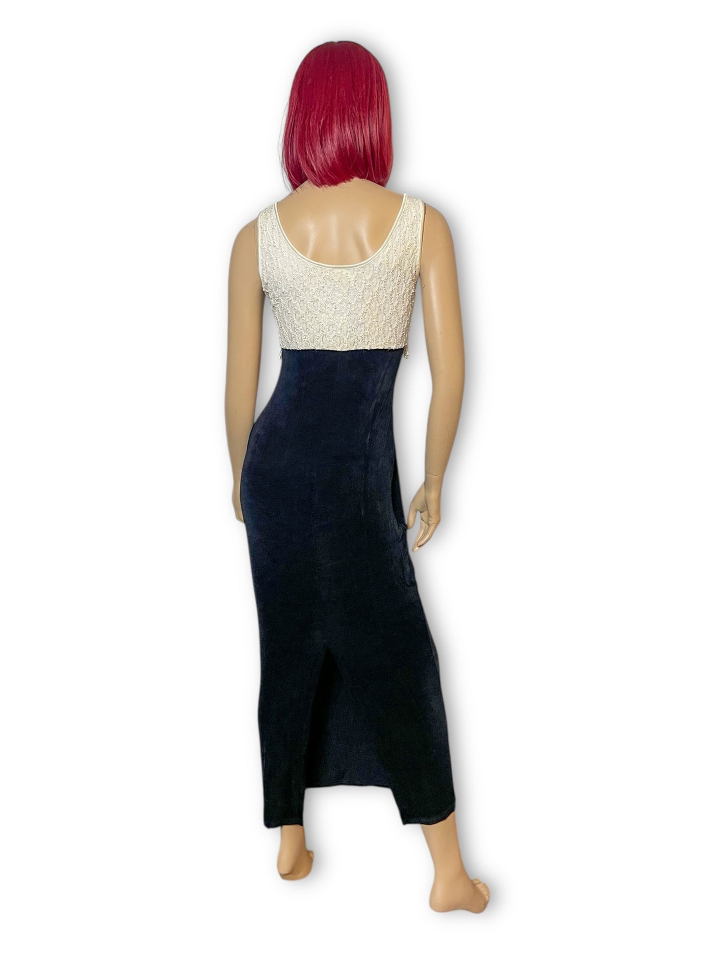 80’s/90’s Together Black and White Slinky Cocktail Dress (S/M/L)