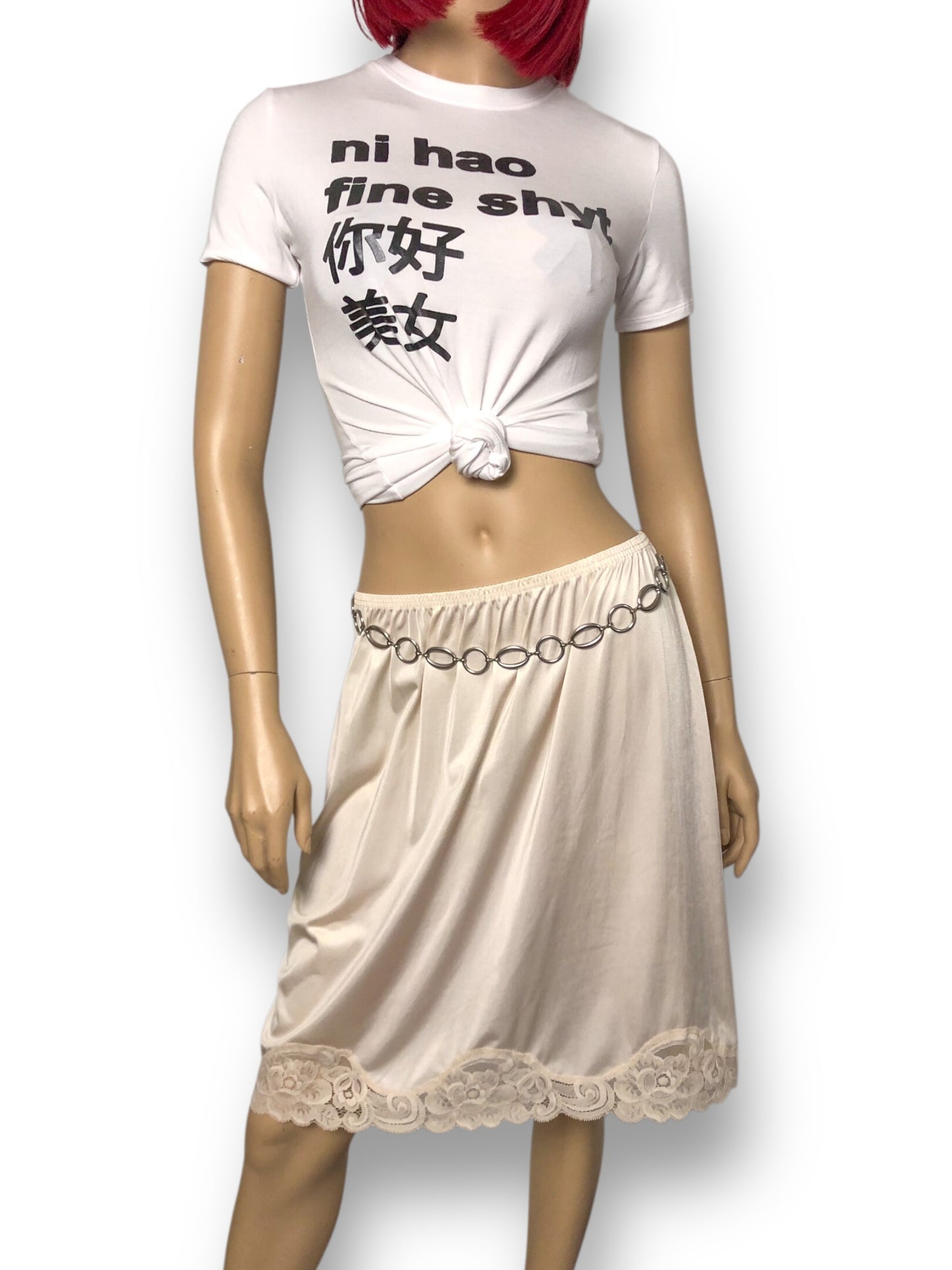 60’s/70’s Vanity Fair Cream Slip Skirt (M/L)